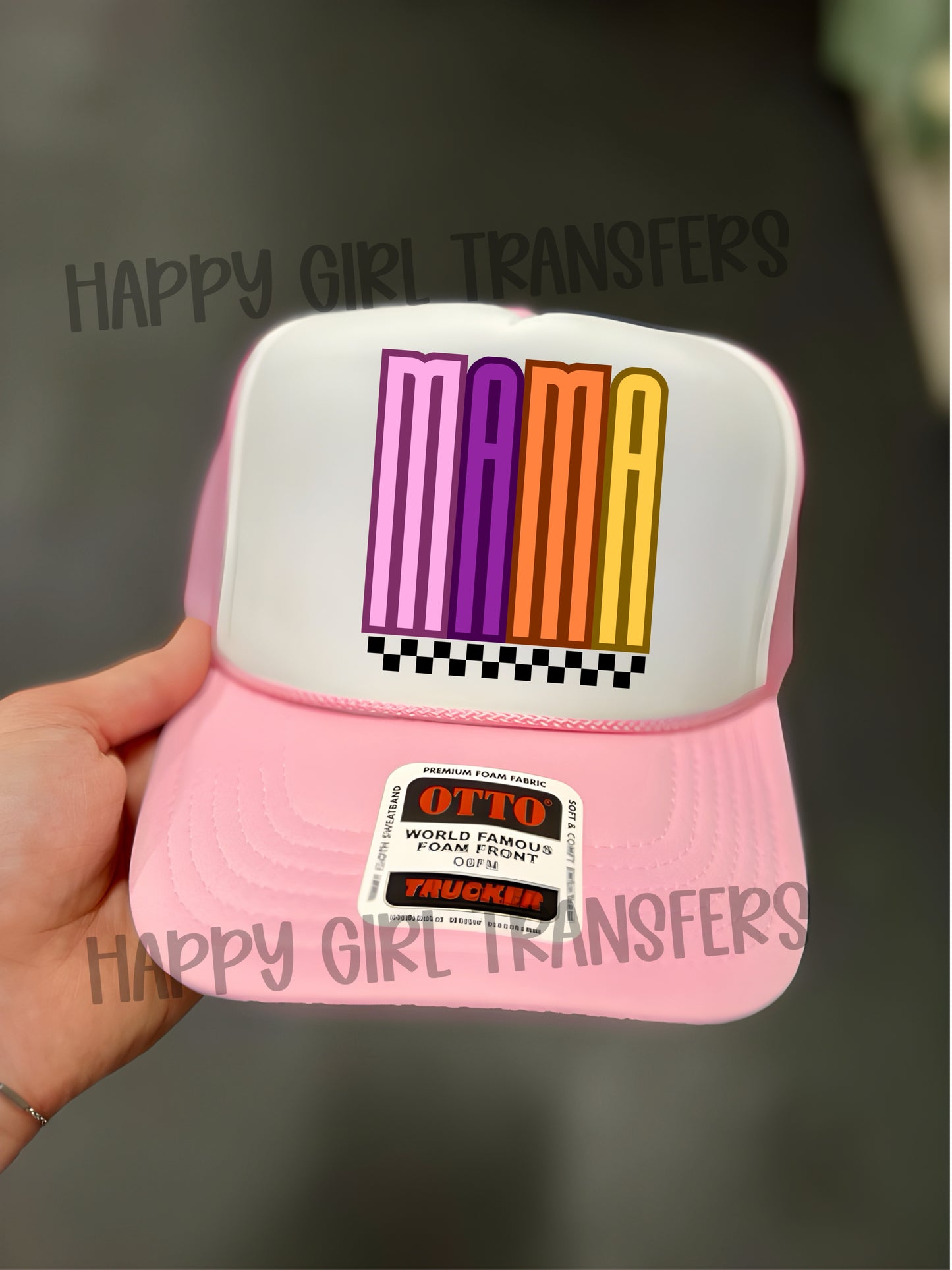 COLORFUL CHECKERED MAMA - DTF TRANSFER