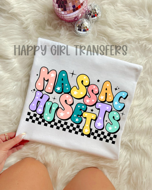 RETRO MASSACHUSETTS - DTF TRANSFER