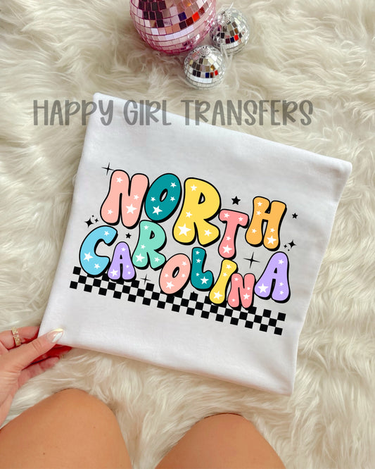 RETRO NORTH CAROLINA - DTF TRANSFER