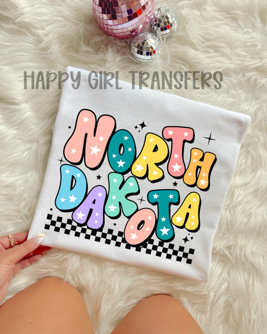 RETRO NORTH DAKOTA - DTF TRANSFER
