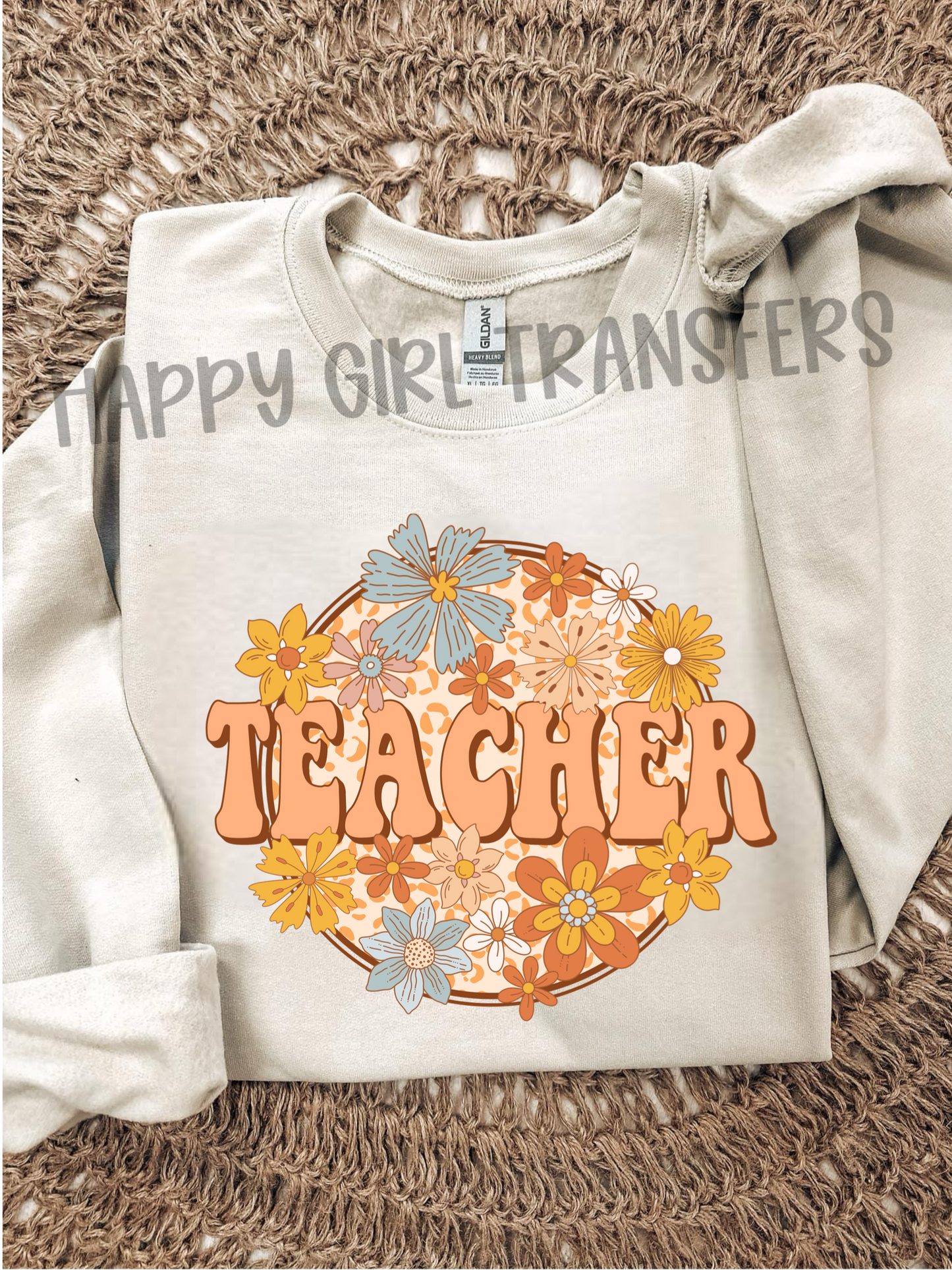BOHO FLORAL TEACHER VIBES - DTF TRANSFER