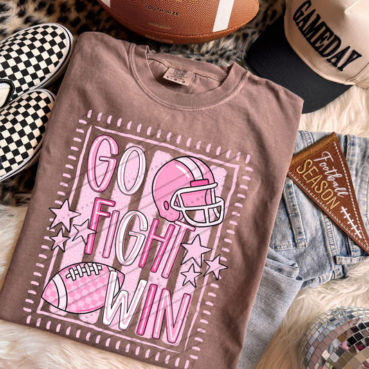 PINK GO FIGHT WIN - DTF TRANSFER