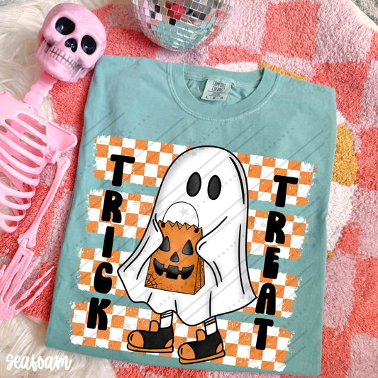 TRICK OR TREAT GHOST CHECKED - DTF TRANSFER