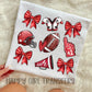 RED FOOTBALL COQUETTE - DTF TRANSFER
