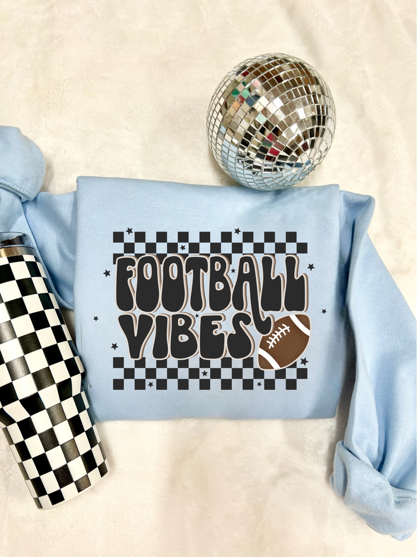 CHECKERED FOOTBALL VIBES - DTF TRANSFER