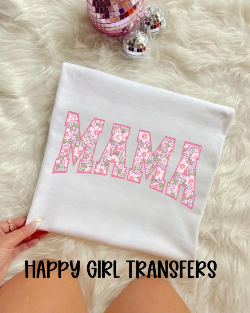 PINK FLORAL MAMA - DTF TRANSFER