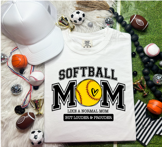 SOFTBALL MOM: LIKE A NORMAL MOM BUT LOUDER AND PROUDER - DTF TRANSFER