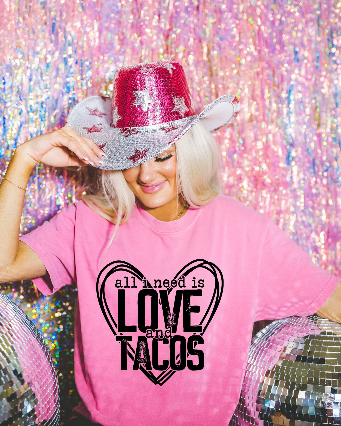 ALL I NEED IS LOVE & TACOS - DTF TRANSFER
