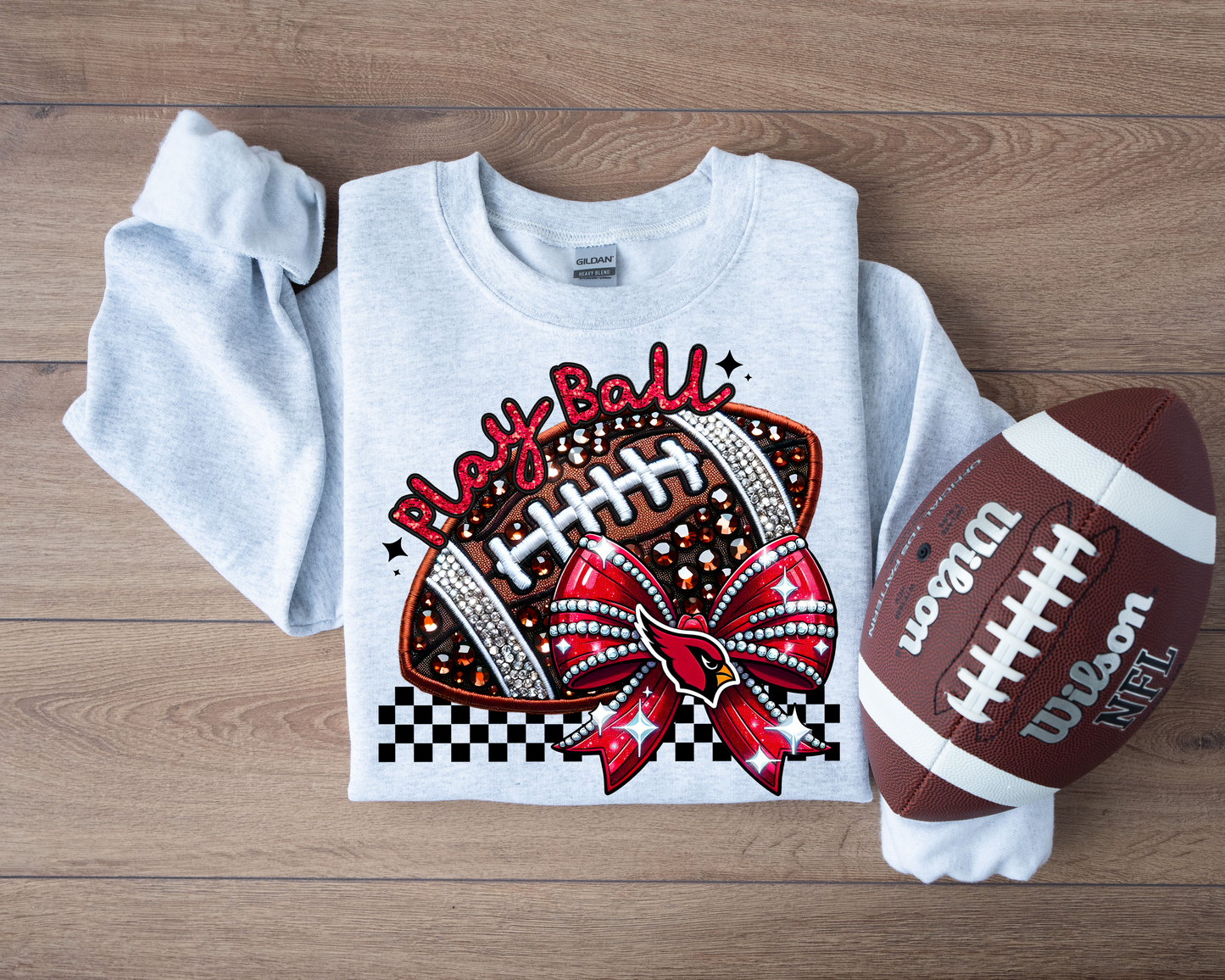 FAUX SPARKLES CARDINALS- DTF TRANSFER