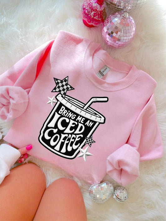 BRING ME AN ICED COFFEE FAUX PATCH - DTF TRANSFER