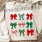 CHRISTMAS RED & GREEN COQUETTE - DTF TRANSFER