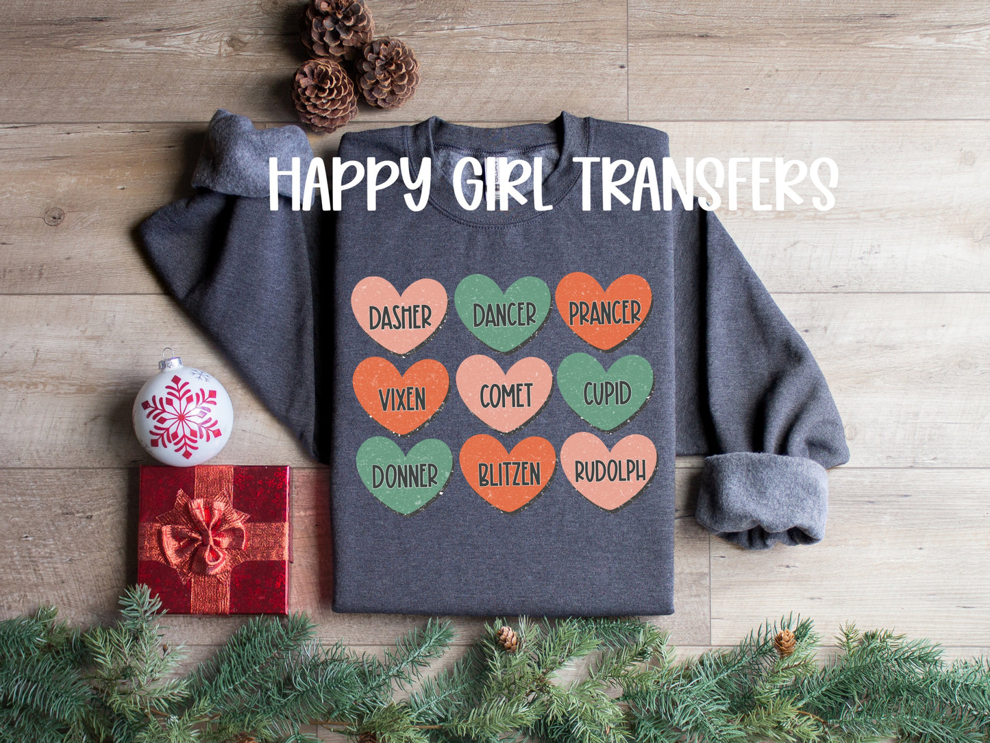 REINDEER NAMES - DTF TRANSFER