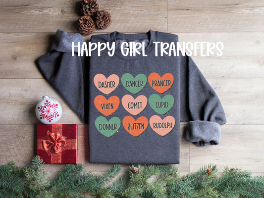 REINDEER NAMES - DTF TRANSFER