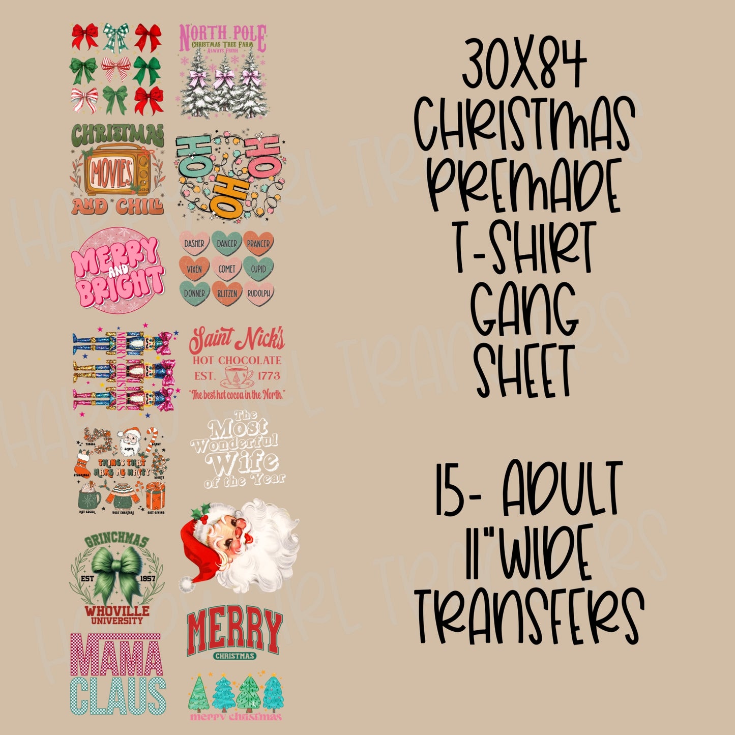 30x84 CHRISTMAS PRE-MADE GANG SHEET