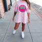 PINK SEQUINS SMILEY - DTF TRANSFER