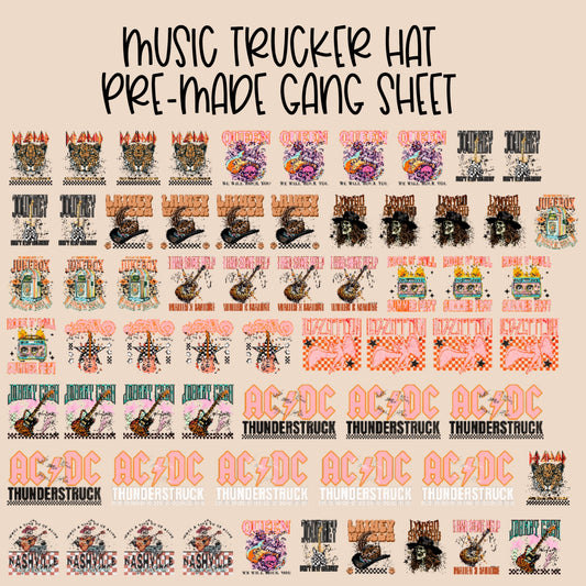 30x24 MUSIC PRE-MADE TRUCKER HAT GANG SHEET