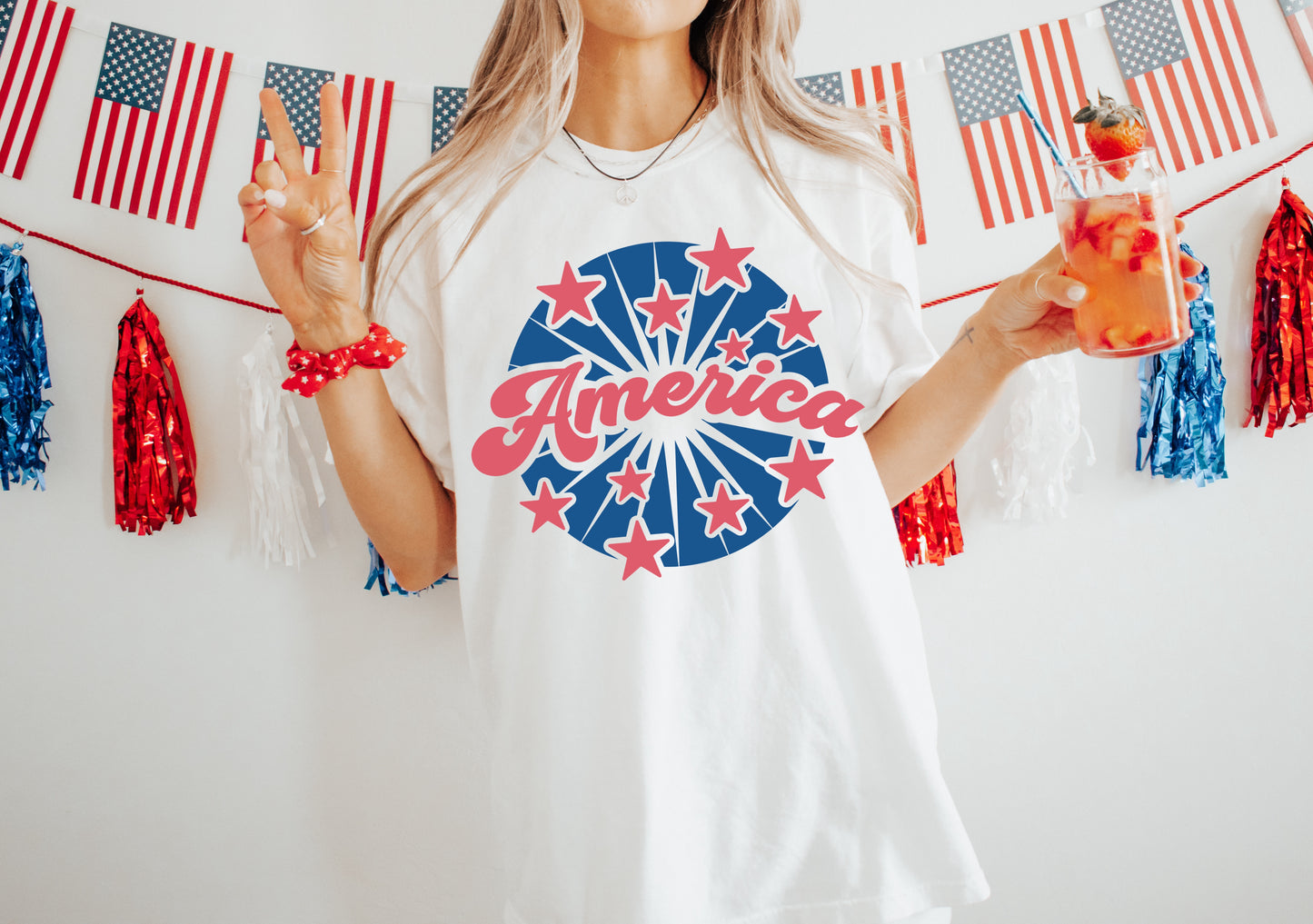 AMERICA WITH STARS - DTF TRANSFER