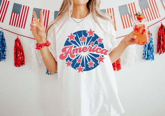 AMERICA WITH STARS - DTF TRANSFER