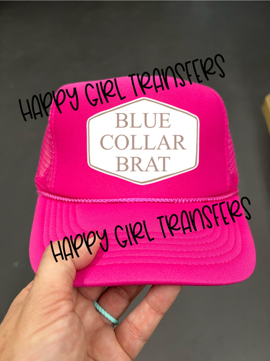 BLUE COLLAR BRAT FAUX PATCH - DTF TRANSFER