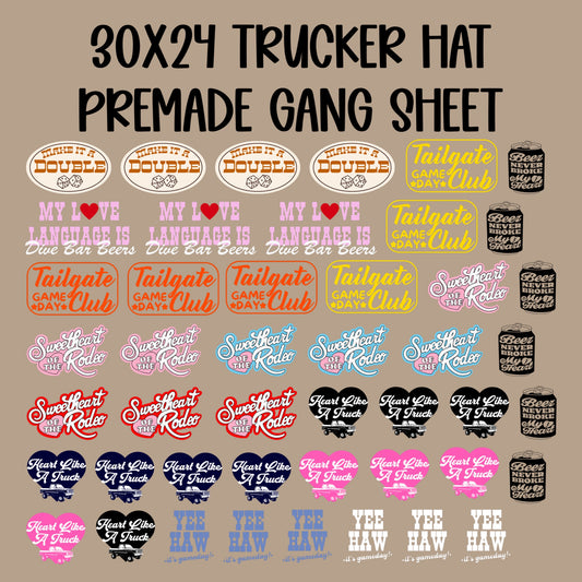 30x24 PRE-MADE TRUCKER HAT GANG SHEET