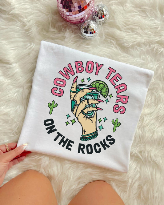 COWBOY TEARS ON THE ROCKS - DTF TRANSFER
