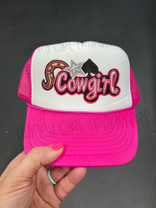 COWGIRL FAUX HAT PATCH  - DTF TRANSFER