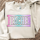 COLORFUL CHECKERED TEACHER - DTF TRANSFER