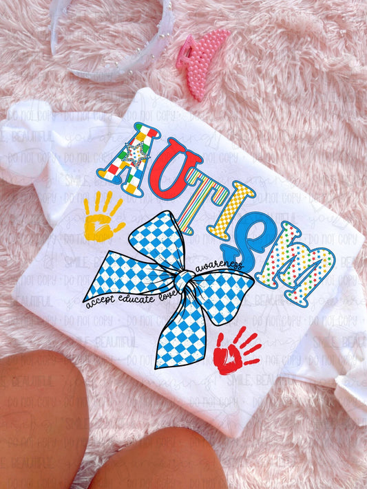 AUTISM AWARENESS ACCEPT EDUCATE  LOVE - DTF TRANSFER