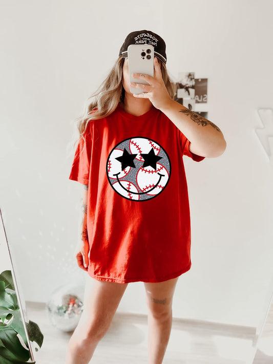 BASEBALL SMILEY - DTF TRANSFER
