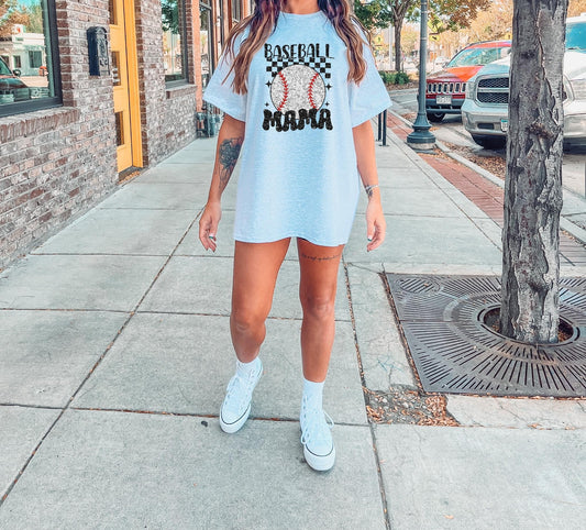 FAUX GLITTER BASEBALL MAMA - DTF TRANSFER