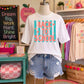 BACK TO SCHOOL TURQUOISE STRIPES - DTF TRANSFER