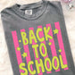BACK TO SCHOOL PINK STRIPES - DTF TRANSFER