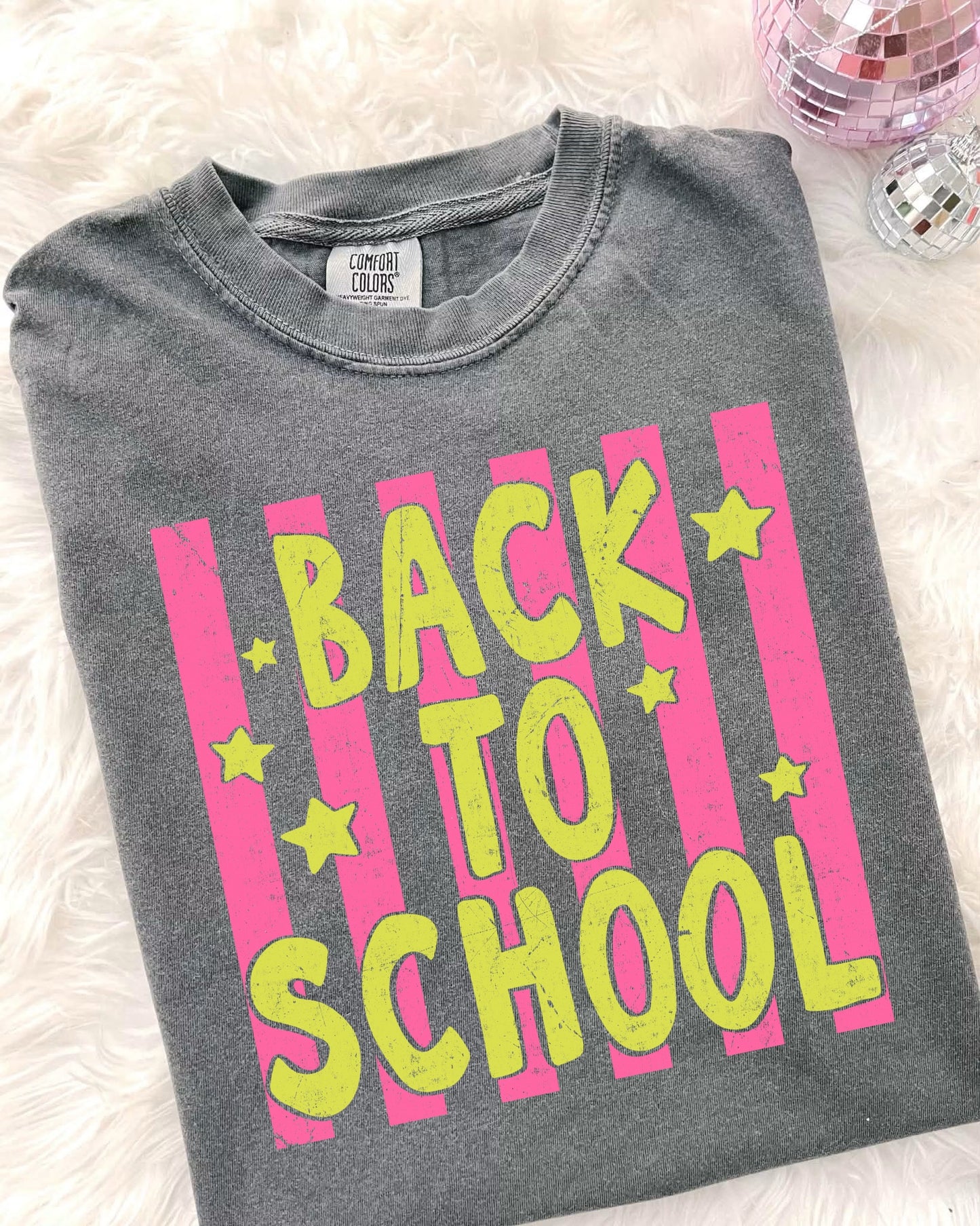 BACK TO SCHOOL PINK STRIPES - DTF TRANSFER