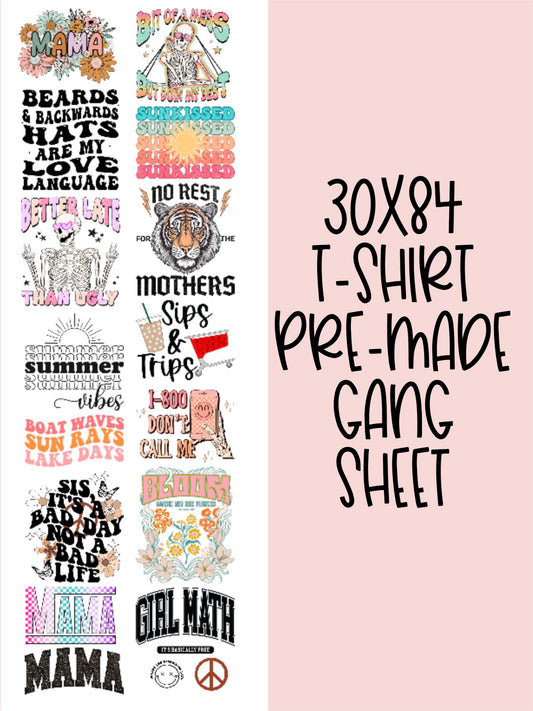 30x84  PRE-MADE GANG SHEET
