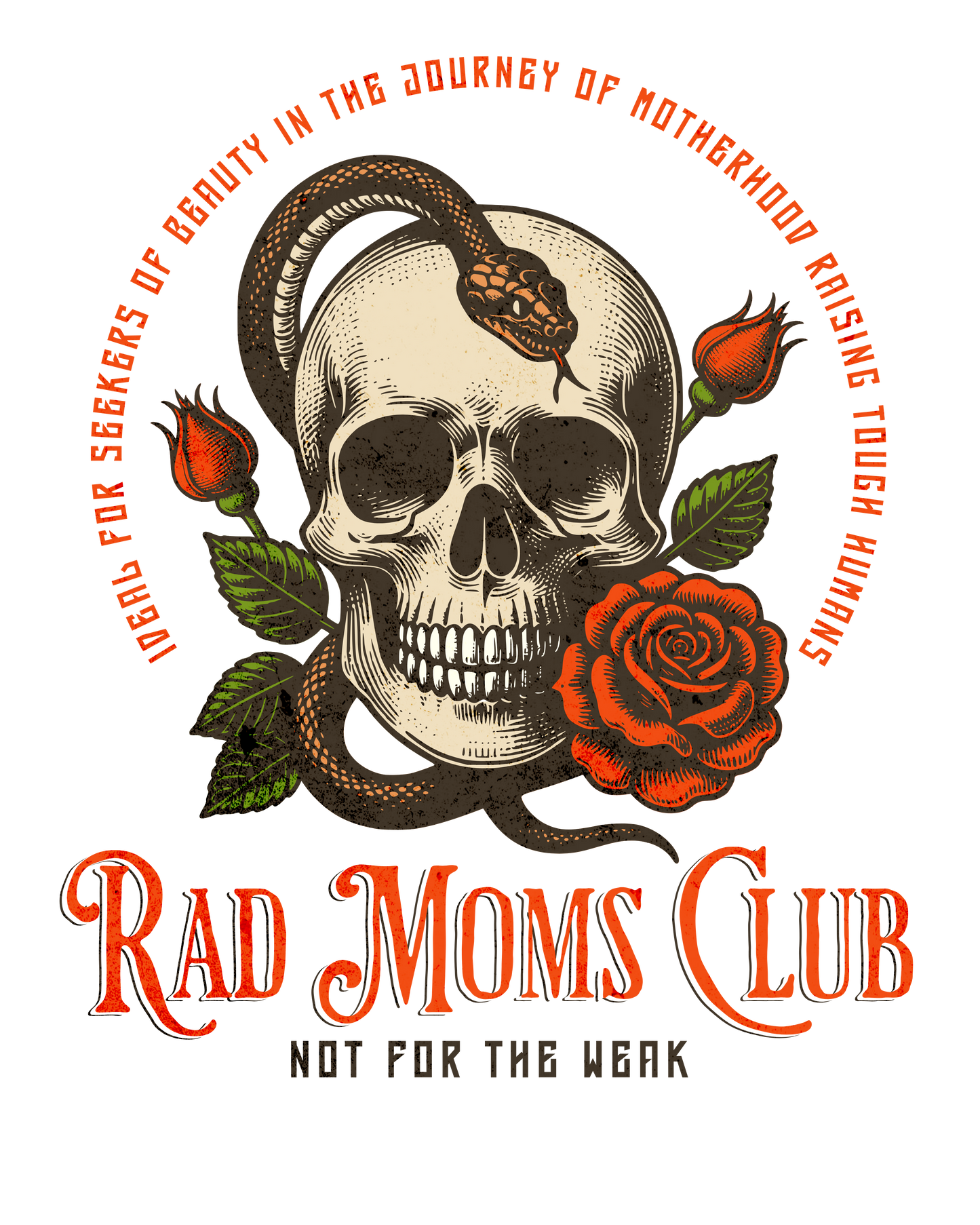 RAD MOMS CLUB SKULL - DTF TRANSFER