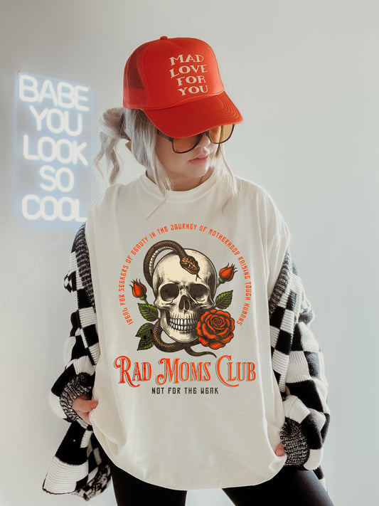 RAD MOMS CLUB SKULL - DTF TRANSFER
