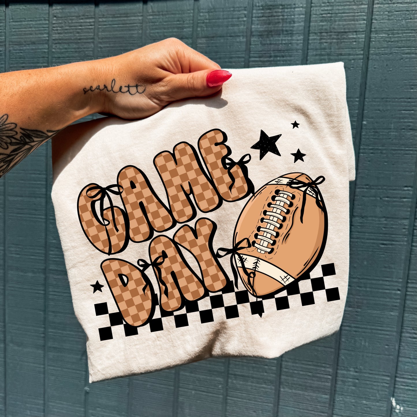 CHECKERED NEUTRAL GAME DAY  - DTF TRANSFER