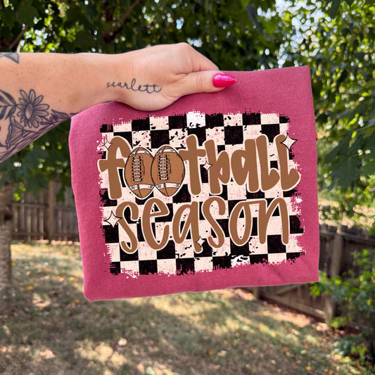 CHECKERED FOOTBALL SEASON - DTF TRANSFER