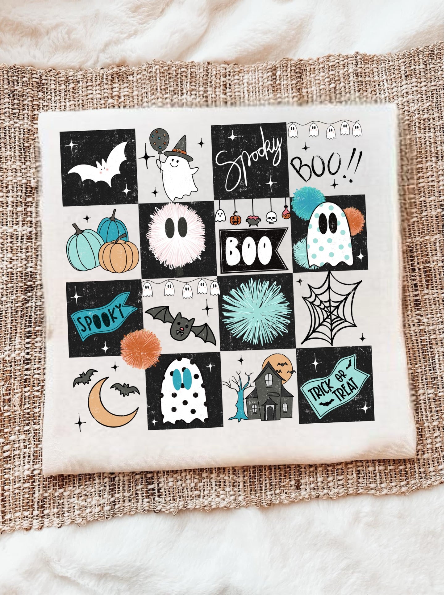 BLUE SPOOKY COLLAGE - DTF TRANSFER