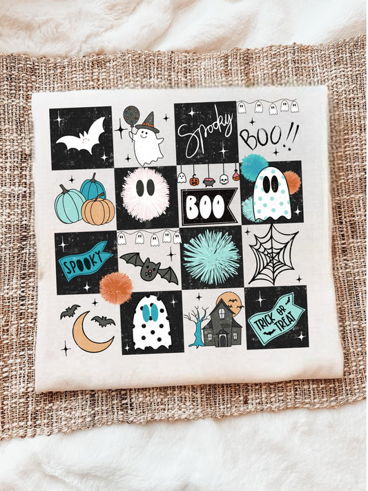 BLUE SPOOKY COLLAGE - DTF TRANSFER