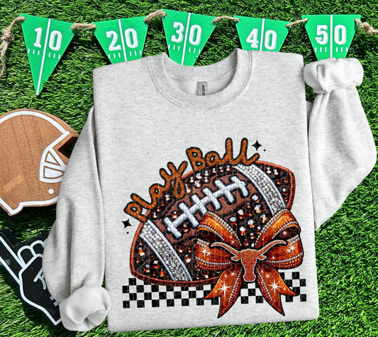 FAUX SPARKLES TEXAS LONGHORNS - DTF TRANSFER