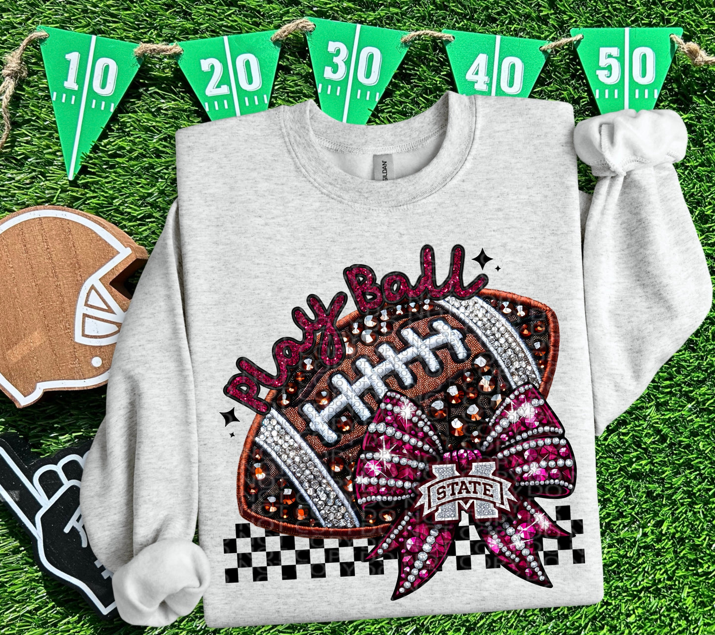FAUX SPARKLES MISSISSIPPI STATE - DTF TRANSFER