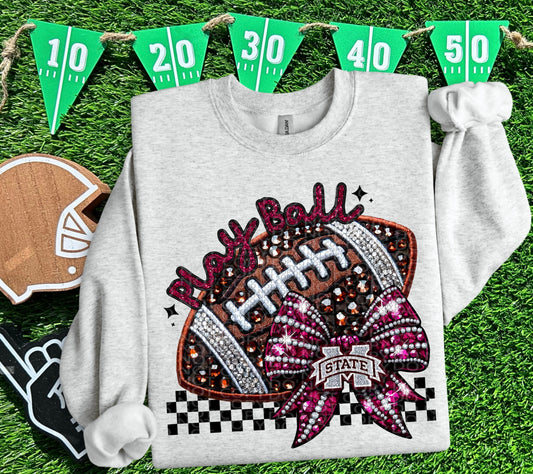 FAUX SPARKLES MISSISSIPPI STATE - DTF TRANSFER