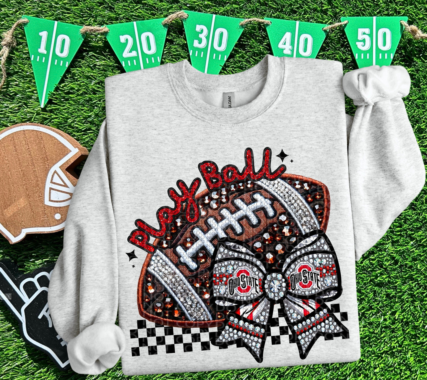 FAUX SPARKLES OHIO STATE - DTF TRANSFER