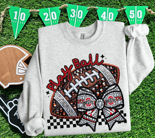 FAUX SPARKLES OHIO STATE - DTF TRANSFER