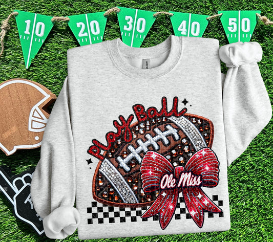 FAUX SPARKLES OLE MISS  - DTF TRANSFER