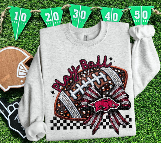 FAUX SPARKLES ARKANSAS RAZORBACKS - DTF TRANSFER
