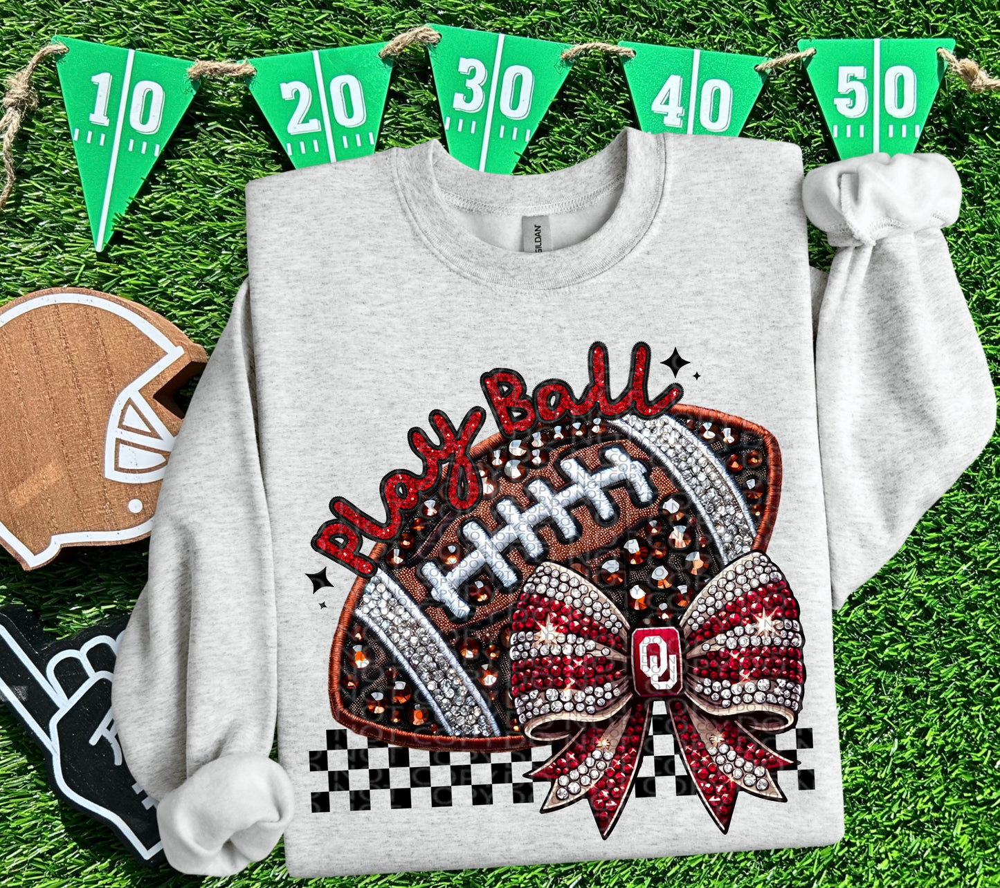 FAUX SPARKLES SOONERS - DTF TRANSFER