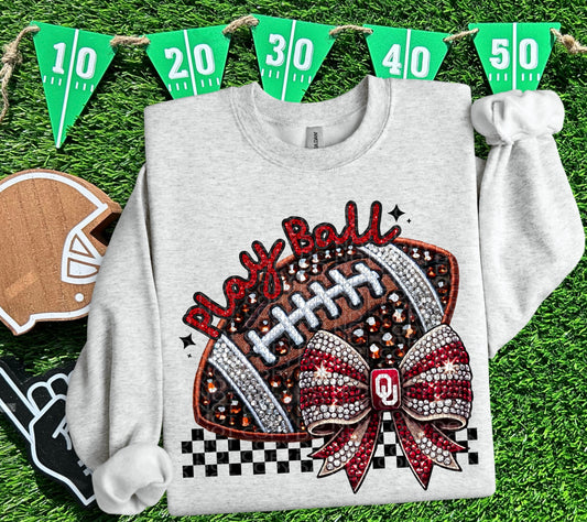 FAUX SPARKLES SOONERS - DTF TRANSFER