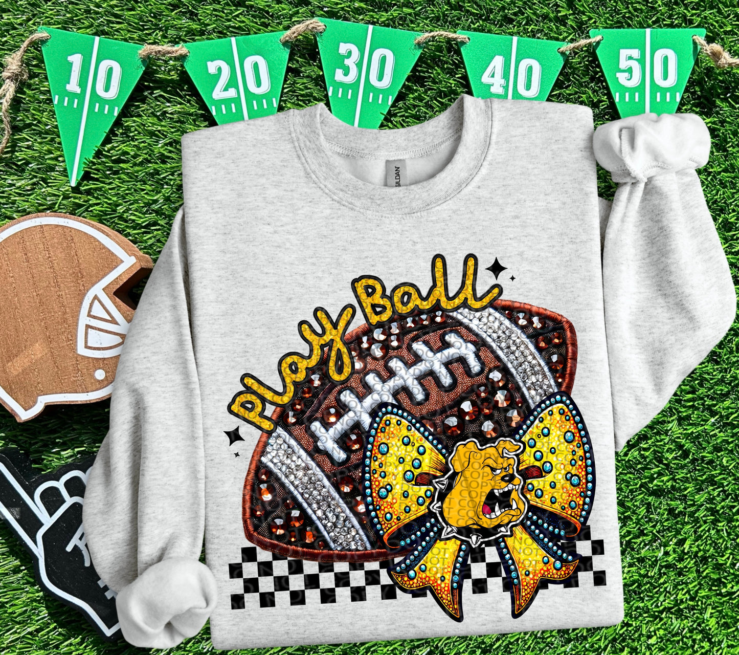 FAUX SPARKLES TLU BULLDOGS - DTF TRANSFER